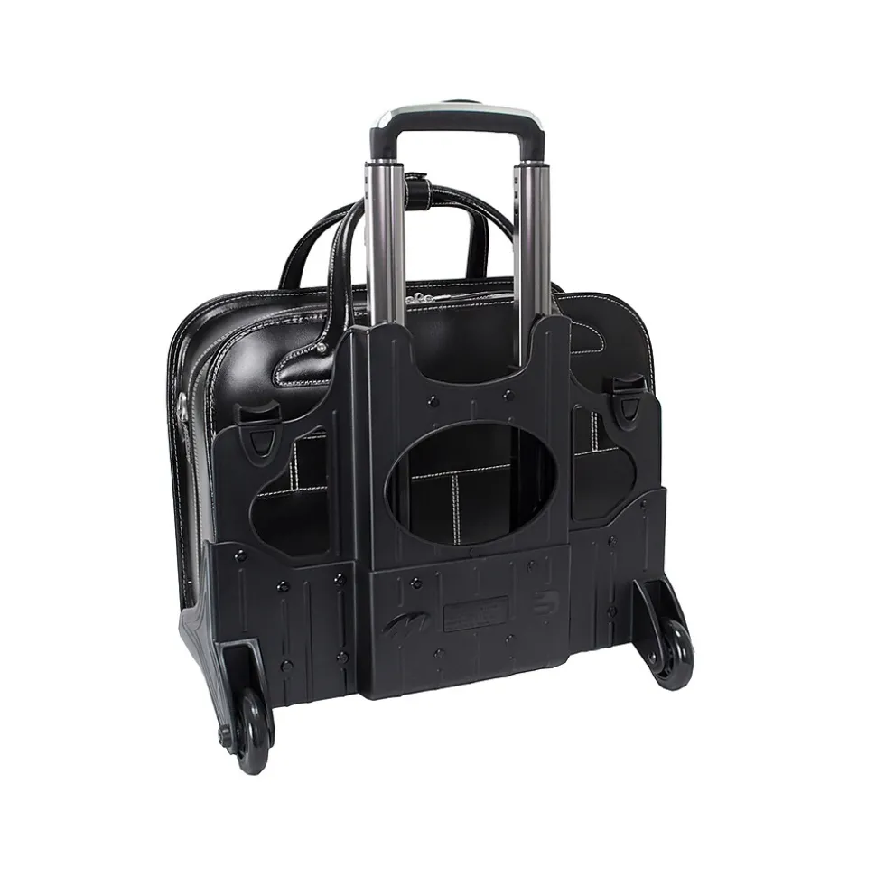 McKleinUSA Berkeley W Series Leather Rolling Briefcase, Black (97045)