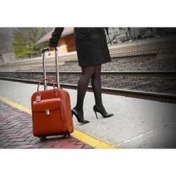 McKleinUSA L Series UPTOWN Ladies' Leather Rolling Briefcase, Brown (97694)