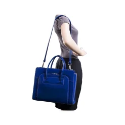 McKleinUSA Lake Forest W Series Leather Dual Compartment Briefcase, Navy (94337)
