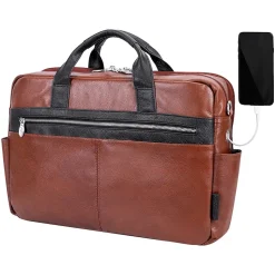 McKleinUSA SOUTHPORT U Series Leather Dual Compartment Briefcase, Brown (19100)