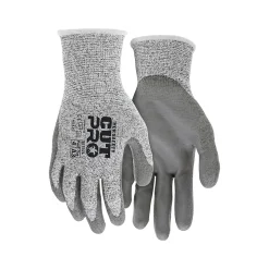 MCR Safety Cut Pro Hypermax Fiber/Polyurethane Work Gloves, XS, A3 Cut Level, Salt-and-Pepper/Gray, Dozen (92752XS)