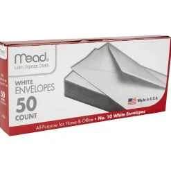 Mead #10 Business Envelopes, 4-1/8" x 9-1/2", White, 50/Pack (75050)