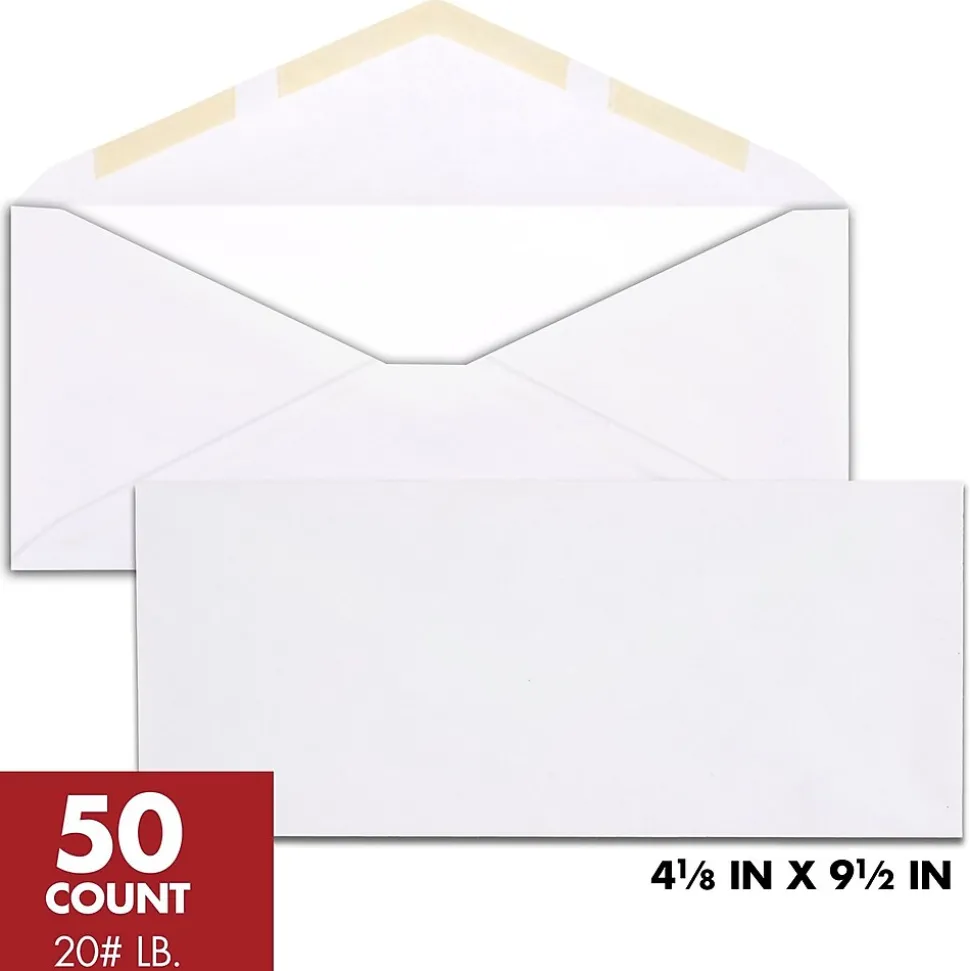 Mead #10 Business Envelopes, 4-1/8" x 9-1/2", White, 50/Pack (75050)