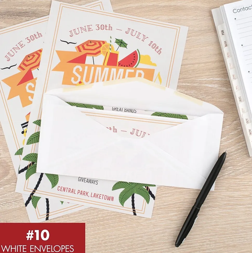 Mead #10 Business Envelopes, 4-1/8" x 9-1/2", White, 50/Pack (75050)