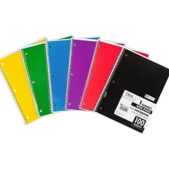 Mead Spiral 1-Subject Notebook, 8" x 10.5", Wide Ruled, 100 Sheets (MEA05514)