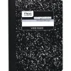 Mead 1-Subject Composition Notebooks, 9.75" x 7.5", Wide Ruled, 100 Sheets, Black (09910)