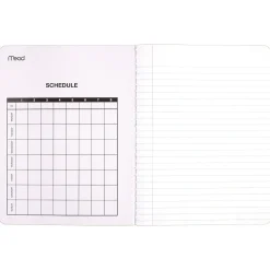 Mead 1-Subject Composition Notebooks, 9.75" x 7.5", Wide Ruled, 100 Sheets, Black (09910)