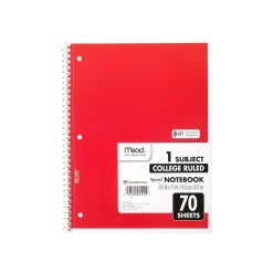 Mead 1-Subject Notebooks, 8