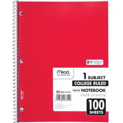 Mead 1-Subject Notebooks, 8