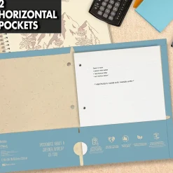 Mead We Mean Green 3-Hole Punched 2-Pocket Paper Folders, Assorted Colors (330000F)