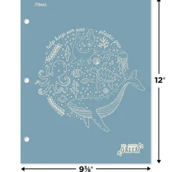 Mead We Mean Green 3-Hole Punched 2-Pocket Paper Folders, Assorted Colors (330000F)