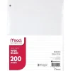 Mead Wide Ruled Filler Paper, 8" x 10.5", 3-Hole Punched, 200 Sheets/Pack (15200)