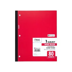 Mead Wireless Neatbook 1-Subject Notebooks, 8" x 10.5", Wide Ruled, 80 Sheets, Each (05222)