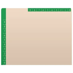 Medical Arts Press File Folder, Straight-Cut, Letter Size, Manila Stock, Manila/Dark Green, Reinforced Right Side, 50/Box