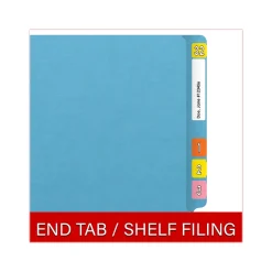 Medical Arts Press Heavy Duty End Tab File Folder, Straight-Cut, Letter Size, Blue, 40/Box (S-09461-DBL)