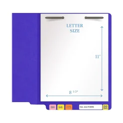 Medical Arts Press Heavy Duty End Tab File Folder, Straight-Cut, Letter Size, Purple, 40/Box (S-09461-PUR)
