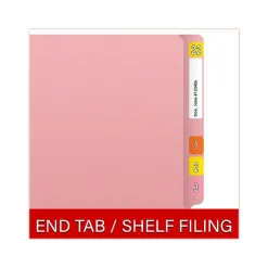 Medical Arts Press Heavy Duty End Tab File Folder, Straight-Cut, Letter Size, Pink, 40/Box (S-09461-PNK)