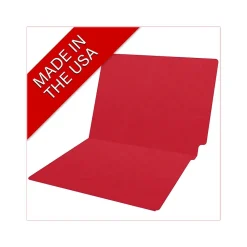Medical Arts Press Heavy-Duty End Tab File Folder, Straight Cut, Letter-Size, Red, 40/Box (S-09458-RED)