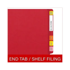 Medical Arts Press Heavy-Duty End Tab File Folder, Straight Cut, Letter-Size, Red, 40/Box (S-09458-RED)