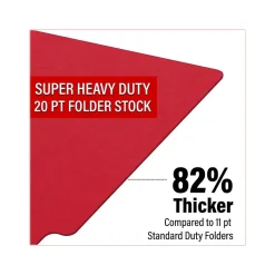 Medical Arts Press Heavy-Duty End Tab File Folder, Straight Cut, Letter-Size, Red, 40/Box (S-09458-RED)