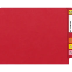 Medical Arts Press Heavy-Duty End Tab File Folder, Straight Cut, Letter-Size, Red, 40/Box (S-09459-RED)