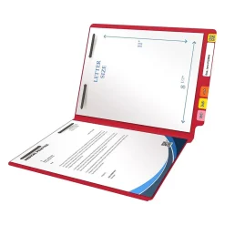 Medical Arts Press Heavy-Duty End Tab File Folder, Straight Cut, Letter-Size, Red, 40/Box (S-09459-RED)