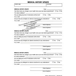 Medical Arts Press® History Update Form, Dental