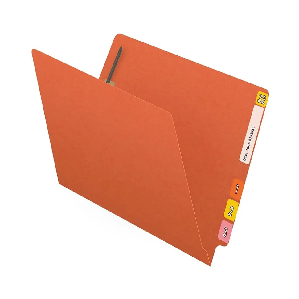 Medical Arts Press Reinforced End Tab File Folder, Straight Cut, Letter-Size, Orange, 250/Carton (S-01502-ORG-B)