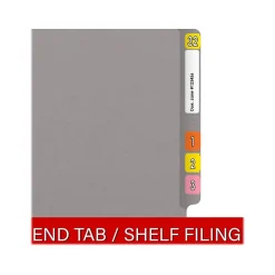 Medical Arts Press Reinforced End Tab File Folder, Straight Cut, Letter-Size, Gray, 250/Carton (S-01502-GRY-B)