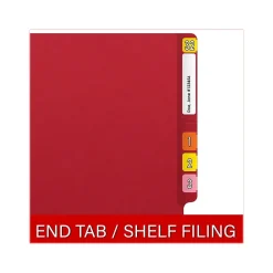 Medical Arts Press Reinforced End Tab File Folder, Straight Cut, Letter-Size, Red, 250/Carton (S-01502-RED-B)