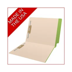 Medical Arts Press Reinforced End Tab File Folder, Straight-Cut, Letter Size, Manila/Green, 50/Box (S-09473-GRN)