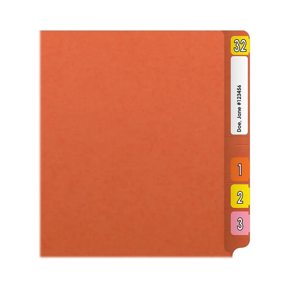 Medical Arts Press Reinforced End Tab File Folder, Straight Cut, Letter-Size, Orange, 50/Box (S-01501-ORG)