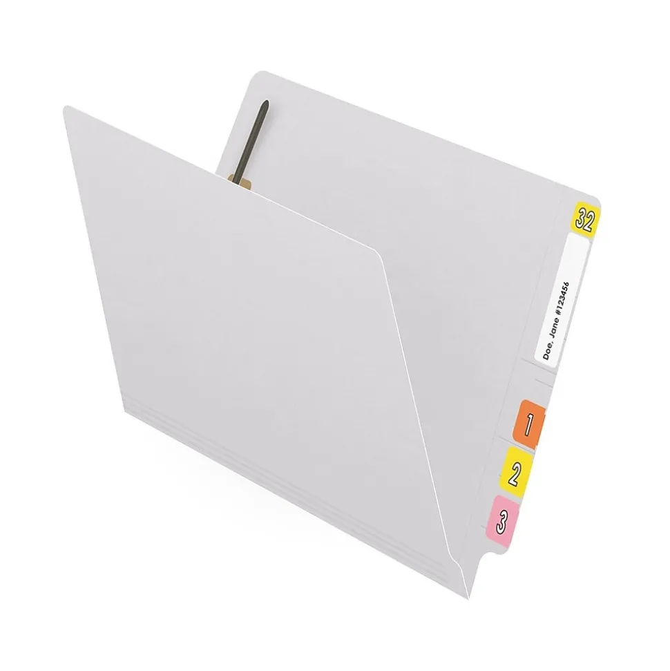 Medical Arts Press Reinforced End Tab File Folder, Straight Cut, Letter-Size, White, 50/Box (S-01602-WHT)