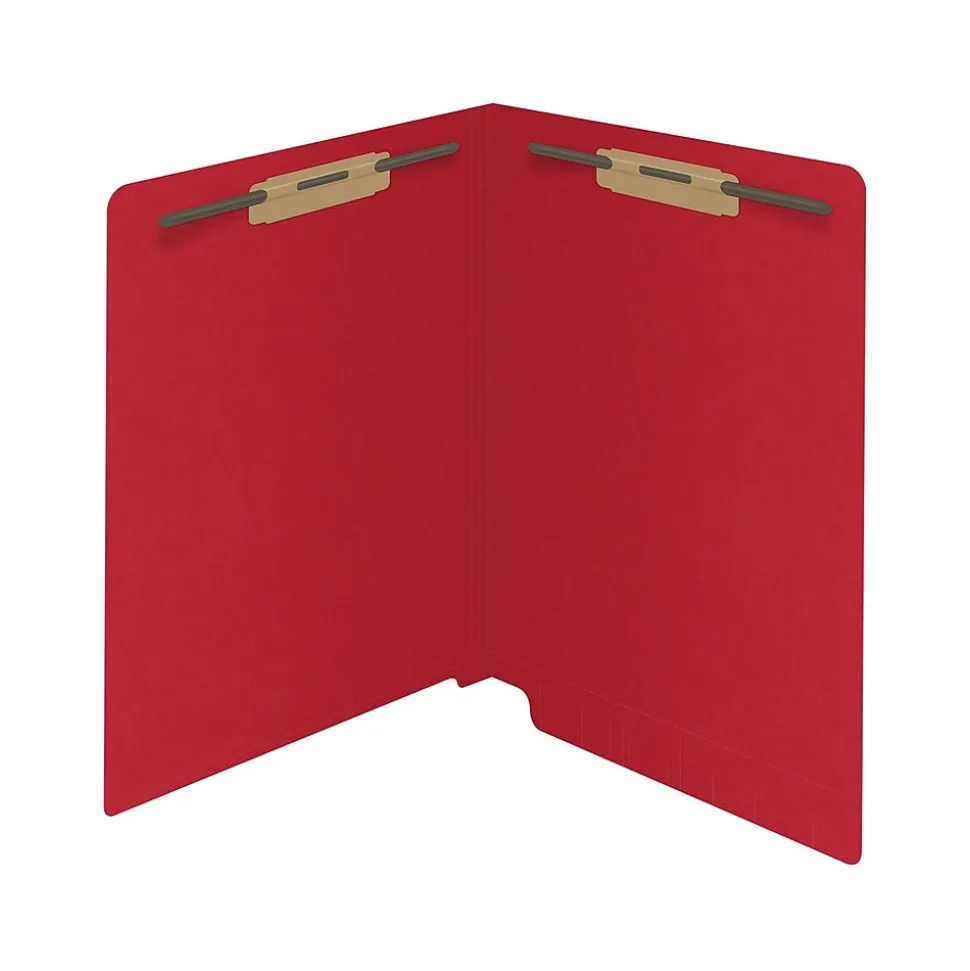 Medical Arts Press Reinforced End Tab File Folder, Straight Cut, Letter-Size, Red, 50/Box (S-01602-RED)
