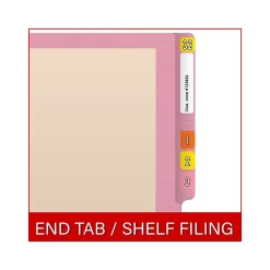 Medical Arts Press Reinforced End Tab File Folder, Straight-Cut, Letter Size, Manila/Violet, 50/Box (S-09473-PRP)