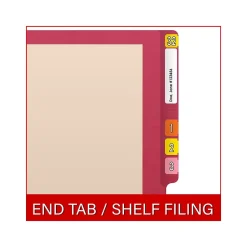 Medical Arts Press Reinforced End Tab File Folder, Straight-Cut, Letter Size, Manila/Red, 50/Box (S-09473-RED)