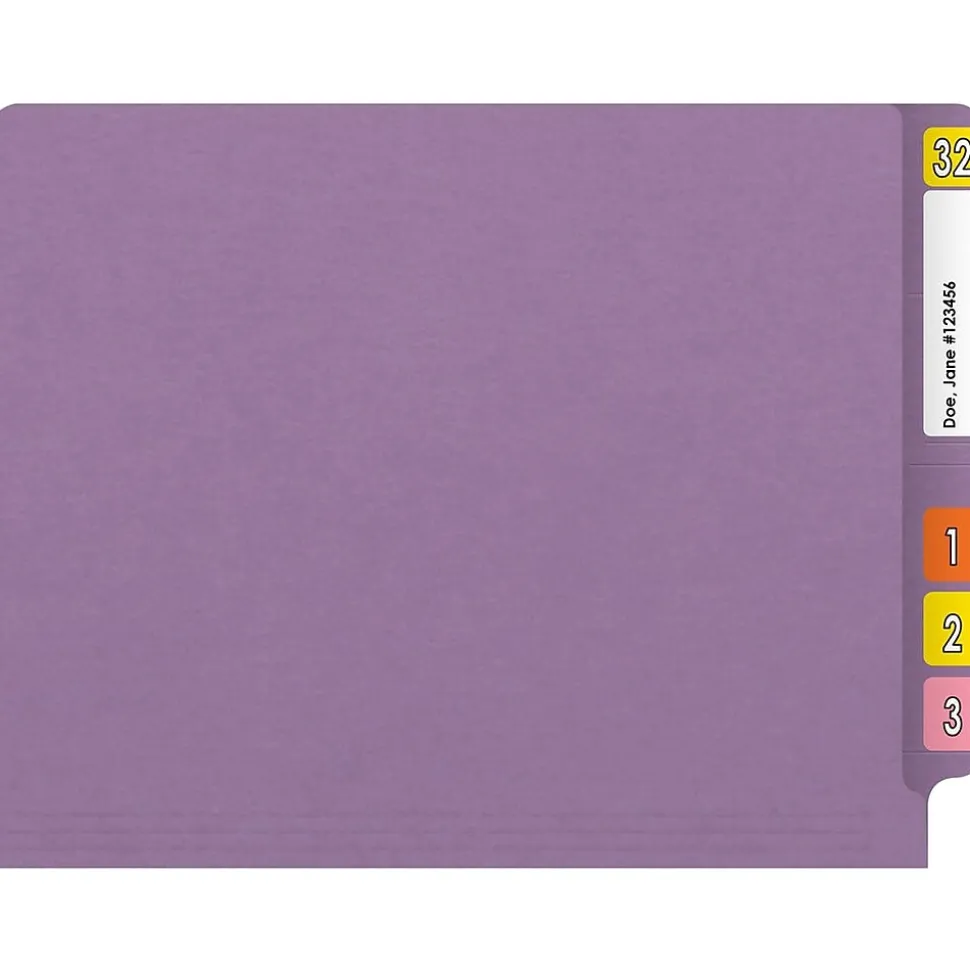 Medical Arts Press Reinforced End Tab File Folder, Straight Cut, Letter-Size, Lavender, 50/Box (S-01501-LAV)