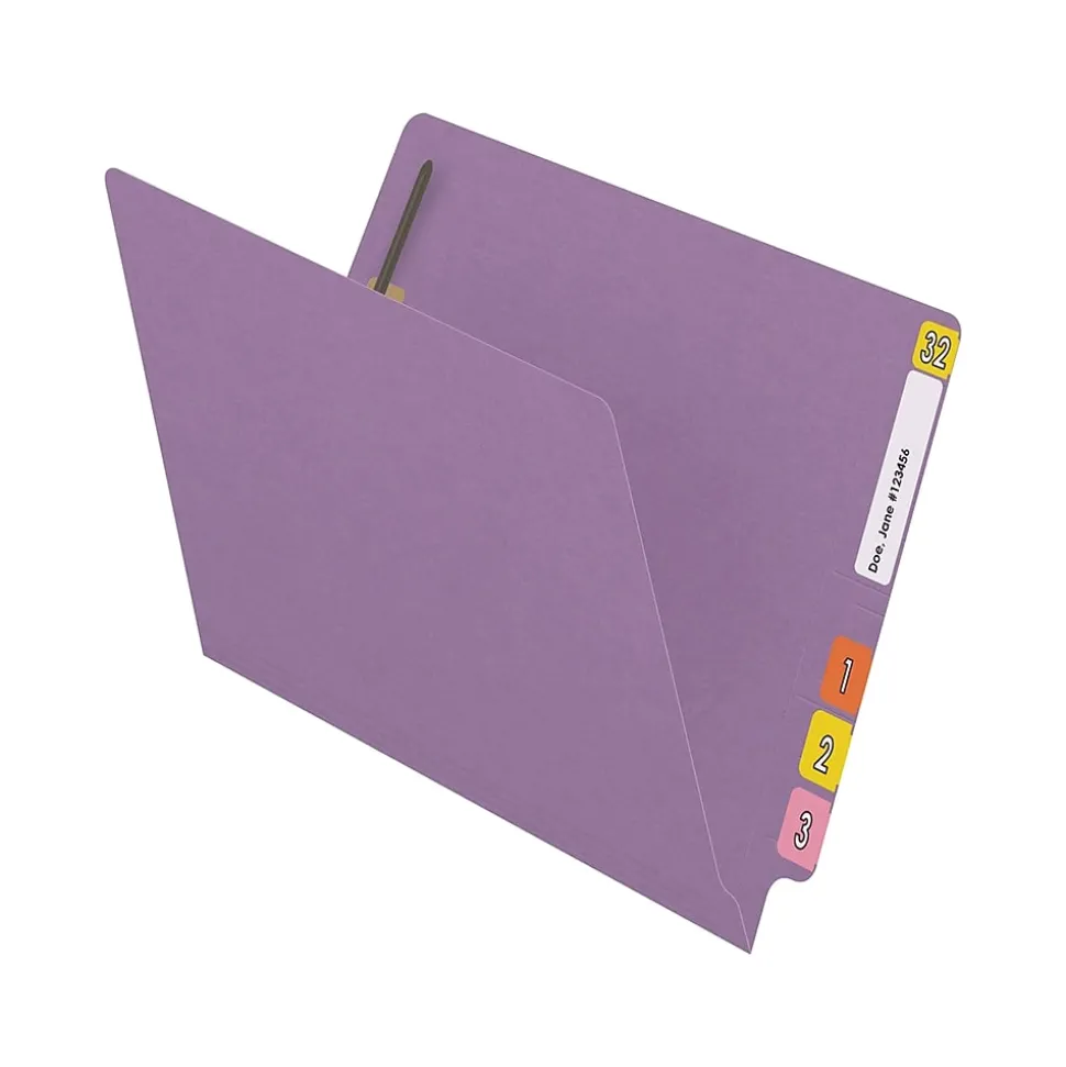 Medical Arts Press Reinforced End Tab File Folder, Straight Cut, Letter-Size, Lavender, 50/Box (S-01501-LAV)