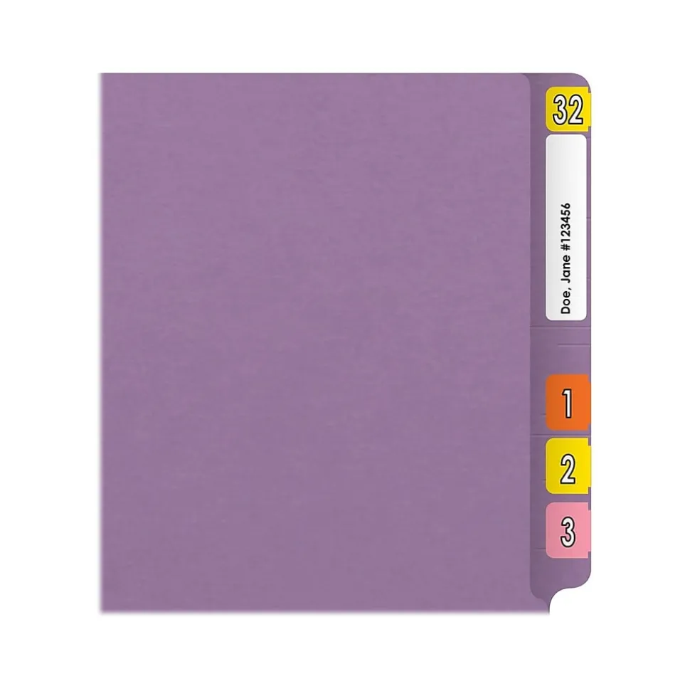 Medical Arts Press Reinforced End Tab File Folder, Straight Cut, Letter-Size, Lavender, 50/Box (S-01501-LAV)