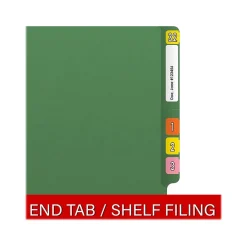 Medical Arts Press Reinforced End Tab File Folder, Straight Cut, Letter-Size, Green, 250/Carton (S-01502-GRN-B)