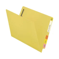 Medical Arts Press Reinforced End Tab File Folder, Straight Cut, Letter-Size, Yellow, 50/Box (S-01601-YLW)