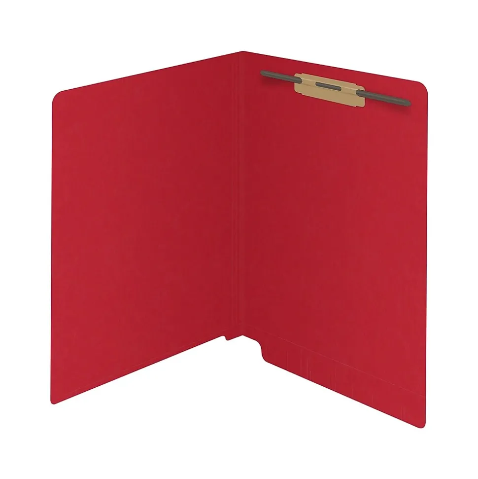 Medical Arts Press Reinforced End Tab File Folder, Straight Cut, Letter-Size, Red, 50/Box (S-01601-RED)