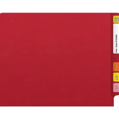 Medical Arts Press Reinforced End Tab File Folder, Straight Cut, Letter-Size, Red, 50/Box (S-01601-RED)