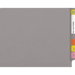 Medical Arts Press Reinforced End Tab File Folder, Straight Cut, Letter-Size, Gray, 50/Box (S-01601-GRY)