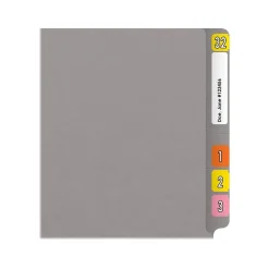 Medical Arts Press Reinforced End Tab File Folder, Straight Cut, Letter-Size, Gray, 50/Box (S-01601-GRY)