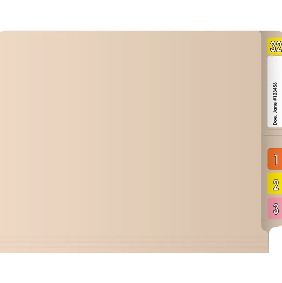 Medical Arts Press Reinforced End Tab File Folder, Straight Cut, Letter-Size, Manila, 50/Box (S-01314)