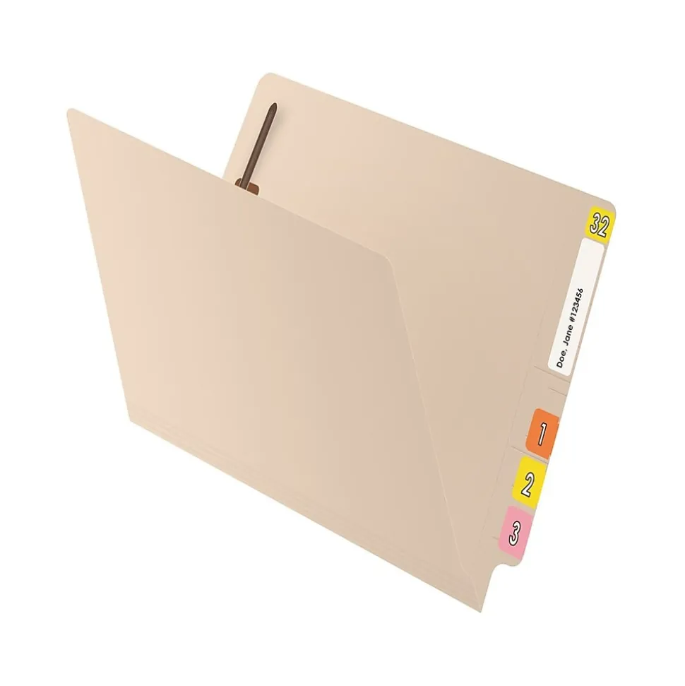 Medical Arts Press Reinforced End Tab File Folder, Straight Cut, Letter-Size, Manila, 50/Box (S-01314)