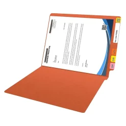 Medical Arts Press Reinforced End Tab File Folder, Straight Cut, Letter-Size, Orange, 50/Box (S-01601-ORG)