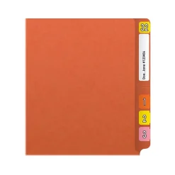 Medical Arts Press Reinforced End Tab File Folder, Straight Cut, Letter-Size, Orange, 50/Box (S-01601-ORG)