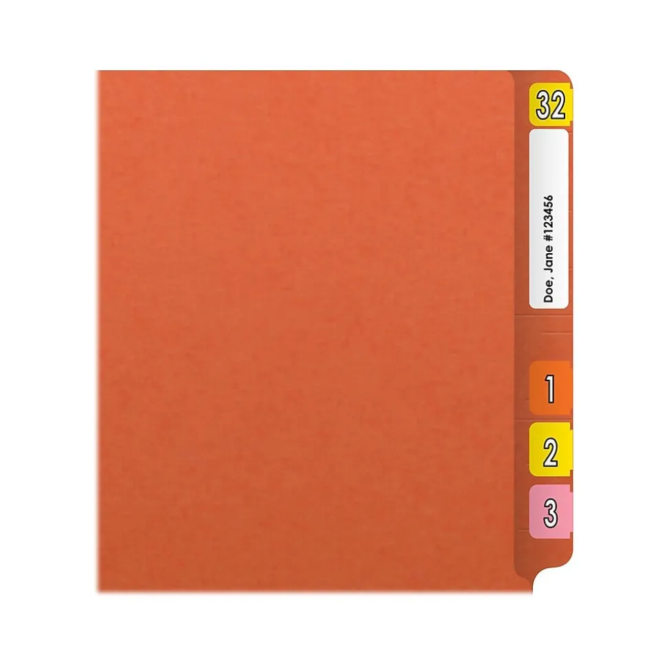 Medical Arts Press Reinforced End Tab File Folder, Straight Cut, Letter-Size, Orange, 50/Box (S-01601-ORG)